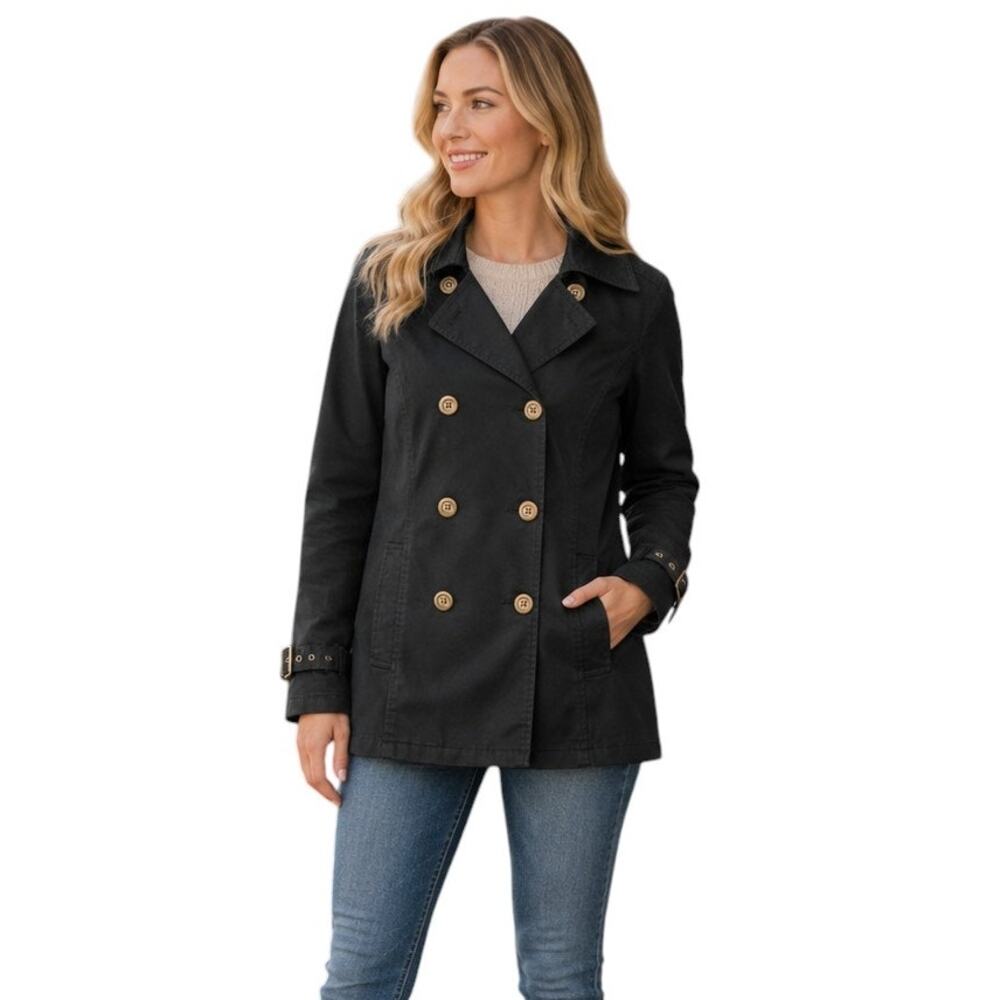 EMS Black Collared Long Sleeve Coat, S